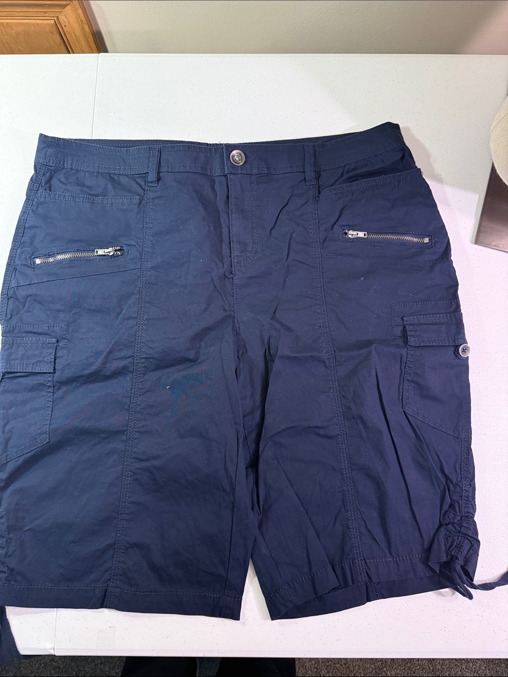 Style & Co. Navy Cargo Shorts with Zip Pockets